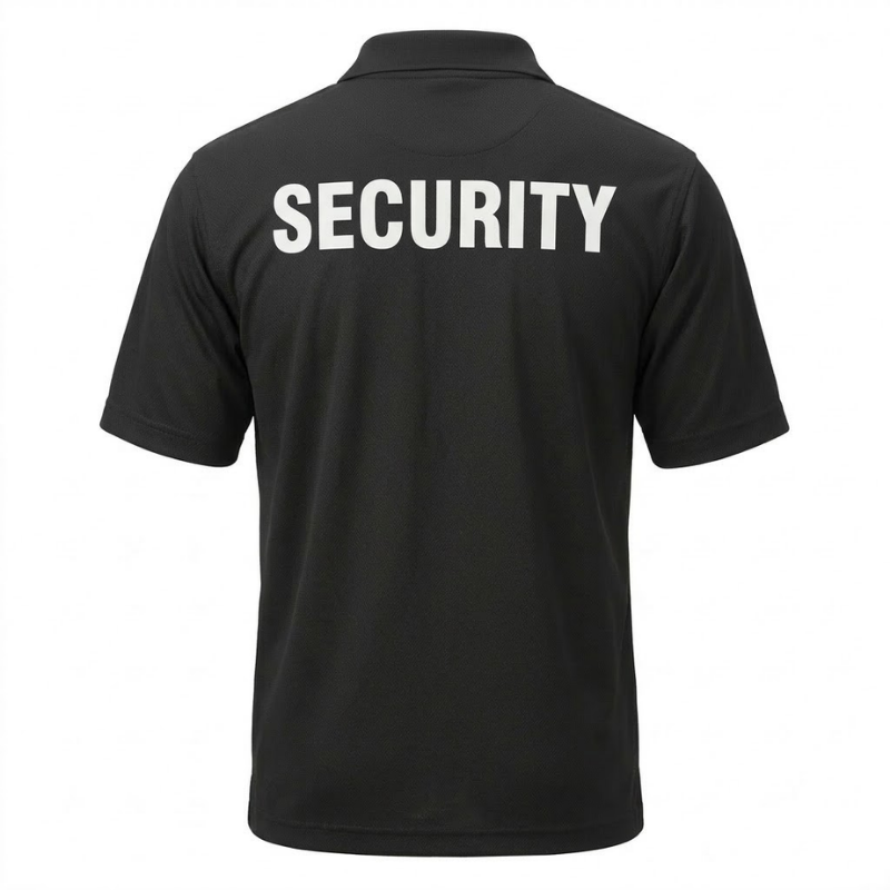Premium Black Moisture Wicking Golf Shirt w Security