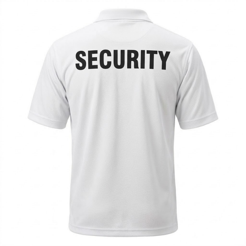 Premium White Moisture Wicking Golf Shirt w Security