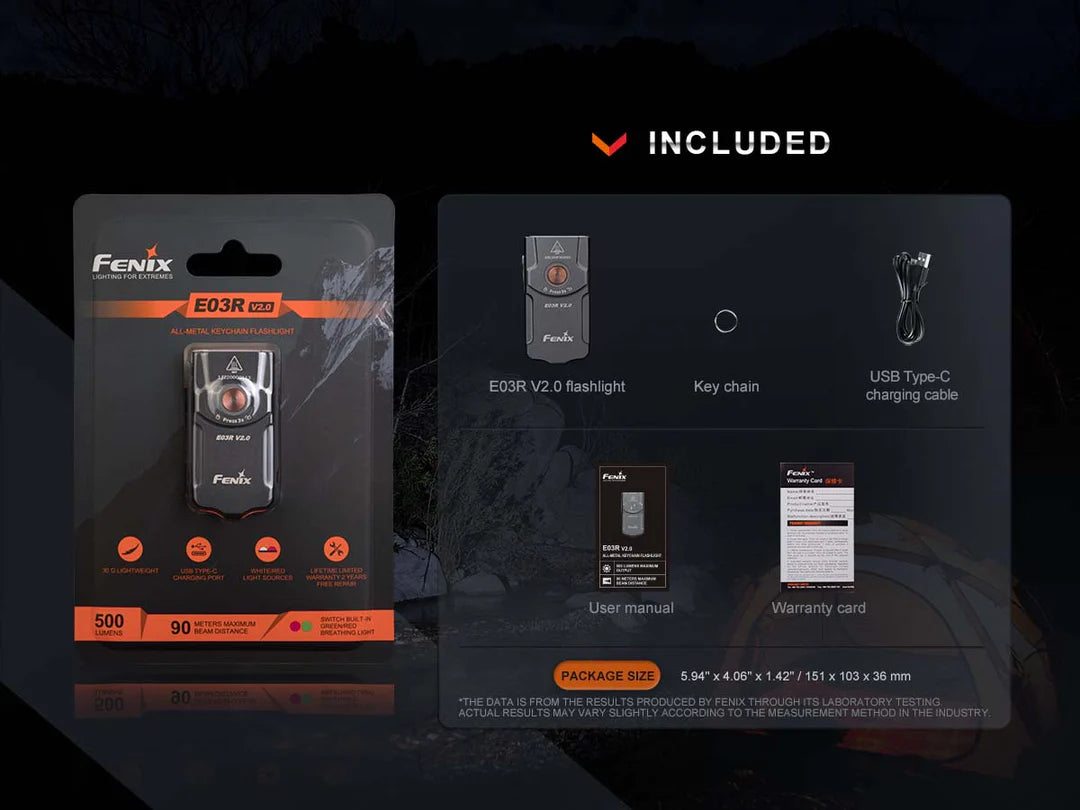 Fenix E03 V2.0 Keychain Light - Grey