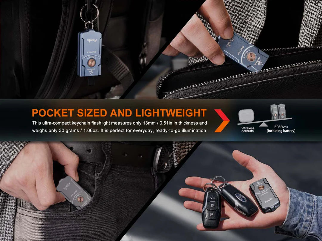 Fenix E03 V2.0 Keychain Light - Grey