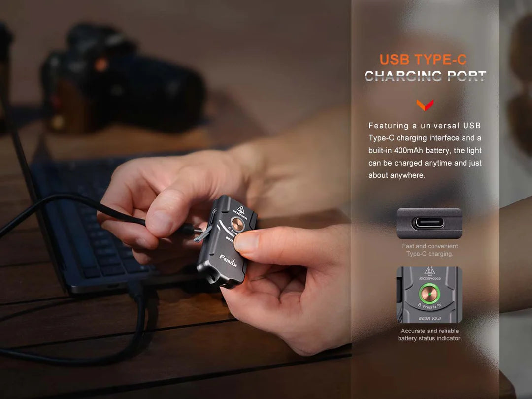 Fenix E03 V2.0 Keychain Light - Grey