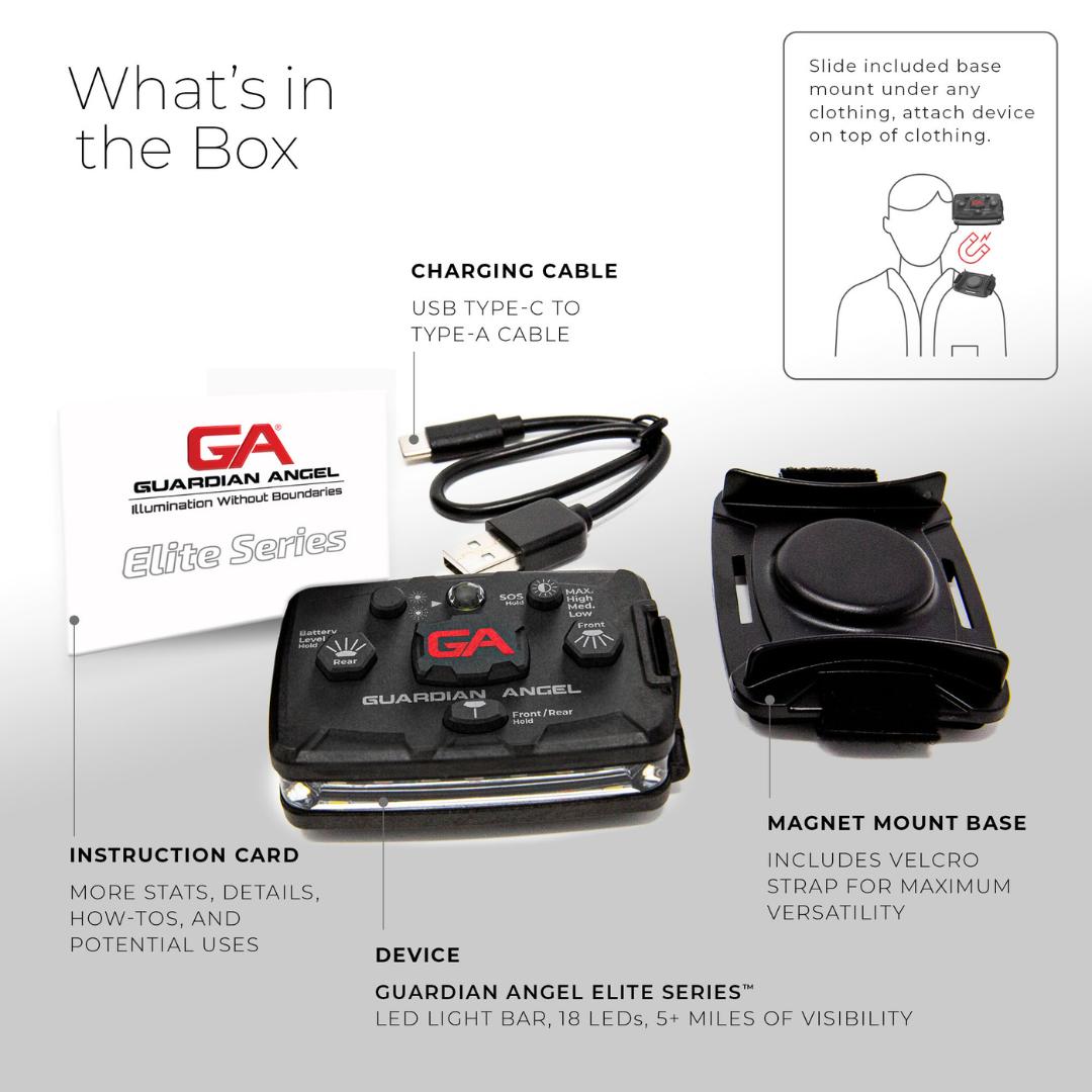 Guardian Angel Infrared Hybrid Wearable Safety Light - Red/Blue