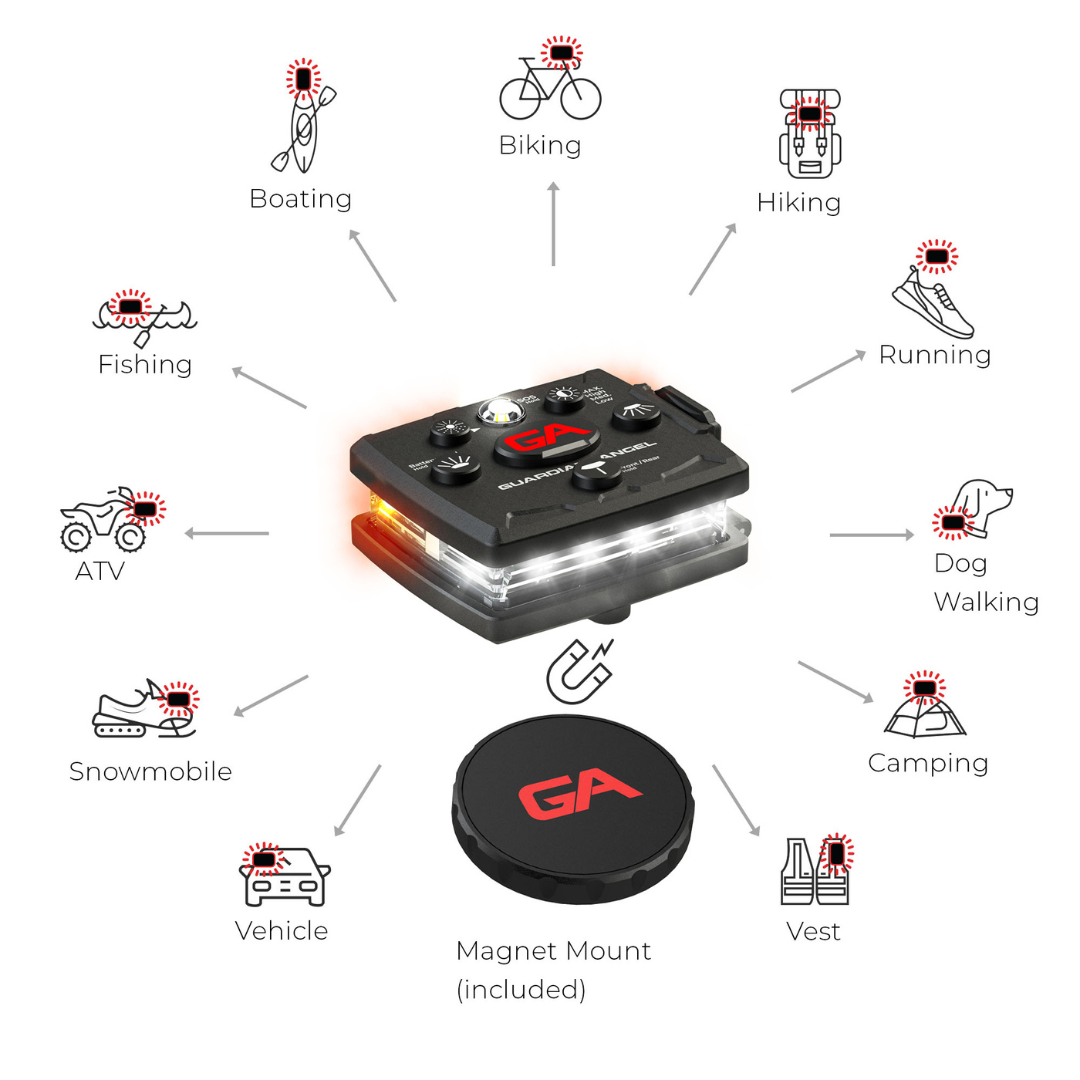 Guardian Angel Wearable Safety Light - Micro - Orange/White