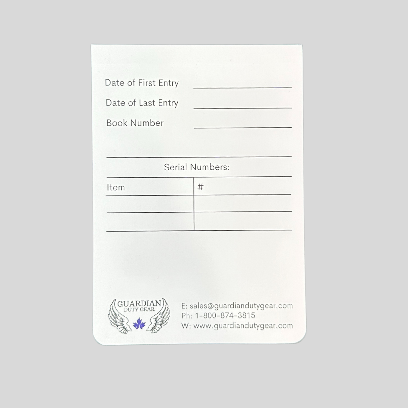 Guardian Duty Gear Memo Note Book
