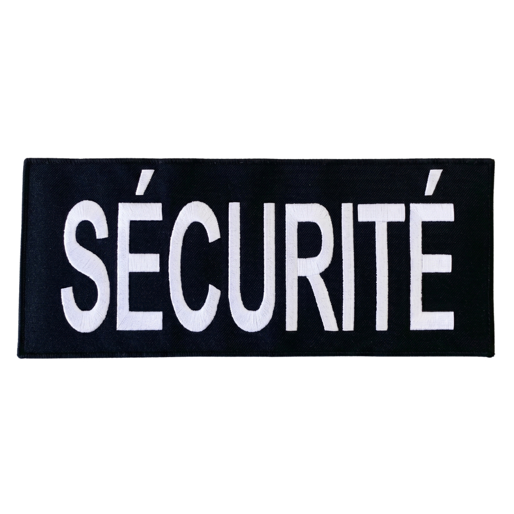 Large French Securite Patch - Embroidered w/ Velcro