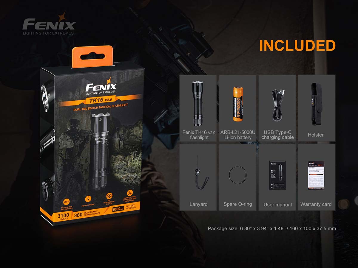 Fenix TK16 V2.0 Tactical Flashlight – 3100 Lumens