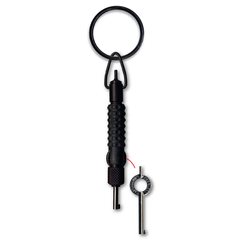 Zak Tool ZT15 swivel tactical extension tool with two standard handcuff keys — black, stainless steel