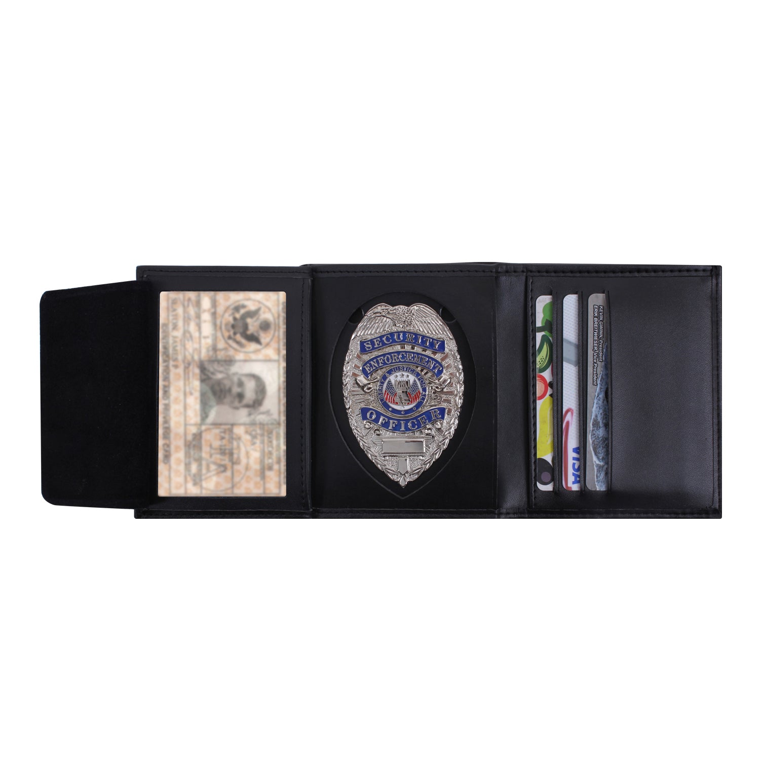 Police Badge Wallets, Black Leather US Police Wallet Badge Holder ID CARD HOLDER