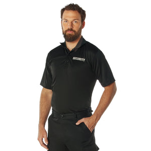 Premium Black Moisture Wicking Golf Shirt w Security