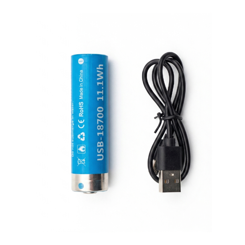 GuardTech Core 800 tactical rechargeable flashlight battery and type c charger