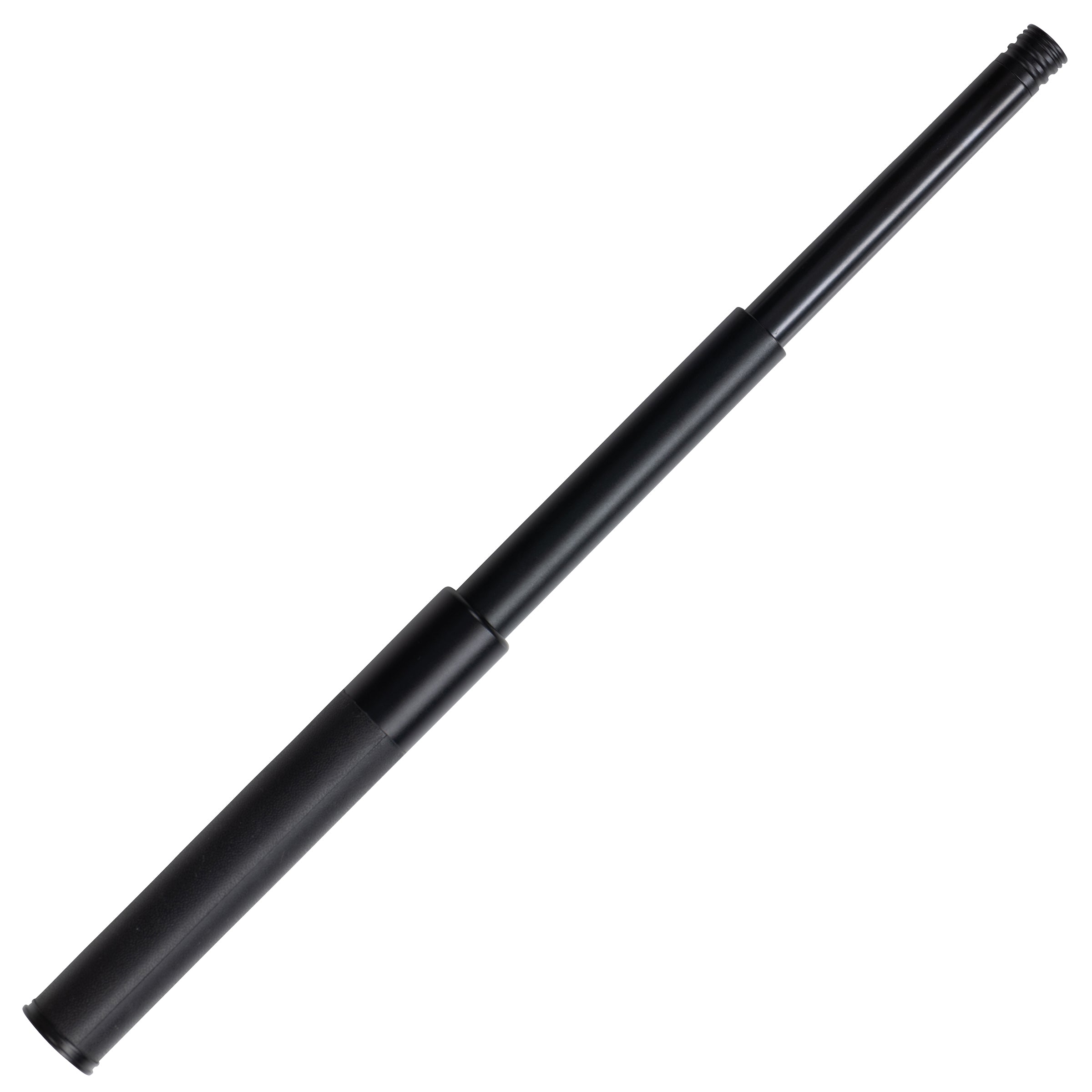 Guardian Defence Systems CORE Lock 16-inch aluminum expandable baton fully extended with matte black finish and textured rubber grip.