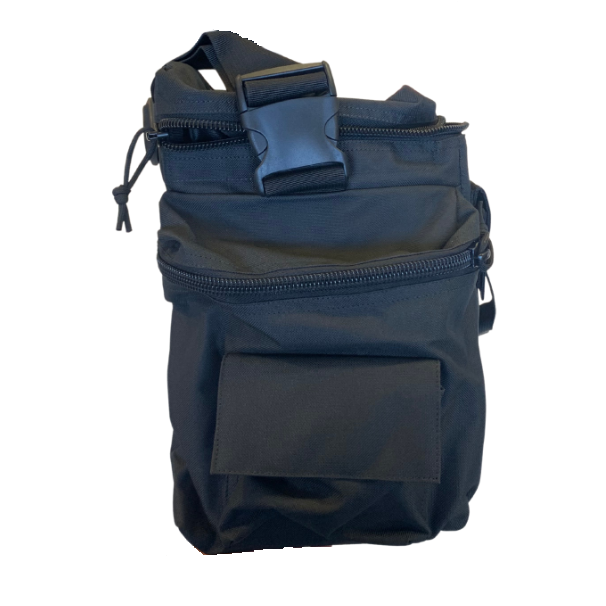 Guardian Duty Gear - Duty Bag - Side View, showing side pocket with zipper and additional pocket with velcro. 