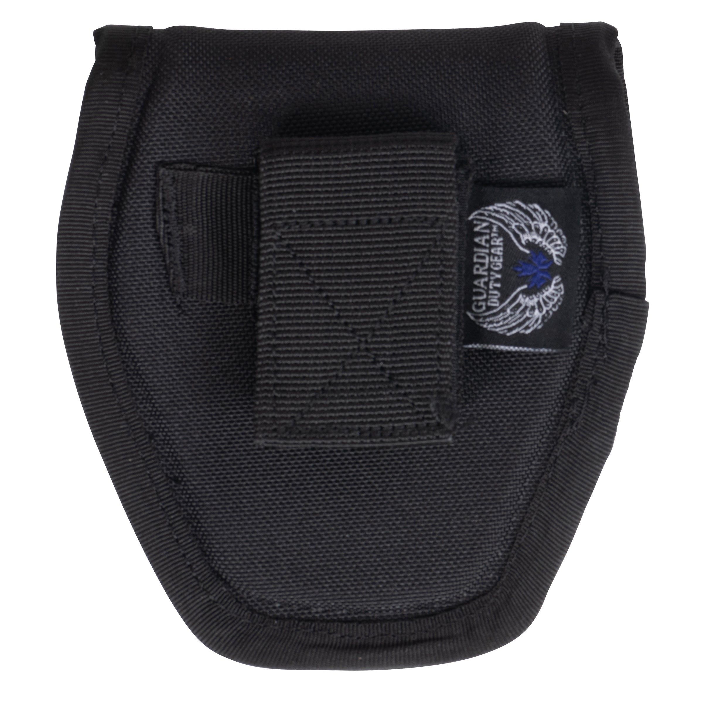 Guardian Duty Gear - Handcuff Pouch Holder Backside showing hidden handcuff key pouch holder and velrco loop that allows duty belt attachment