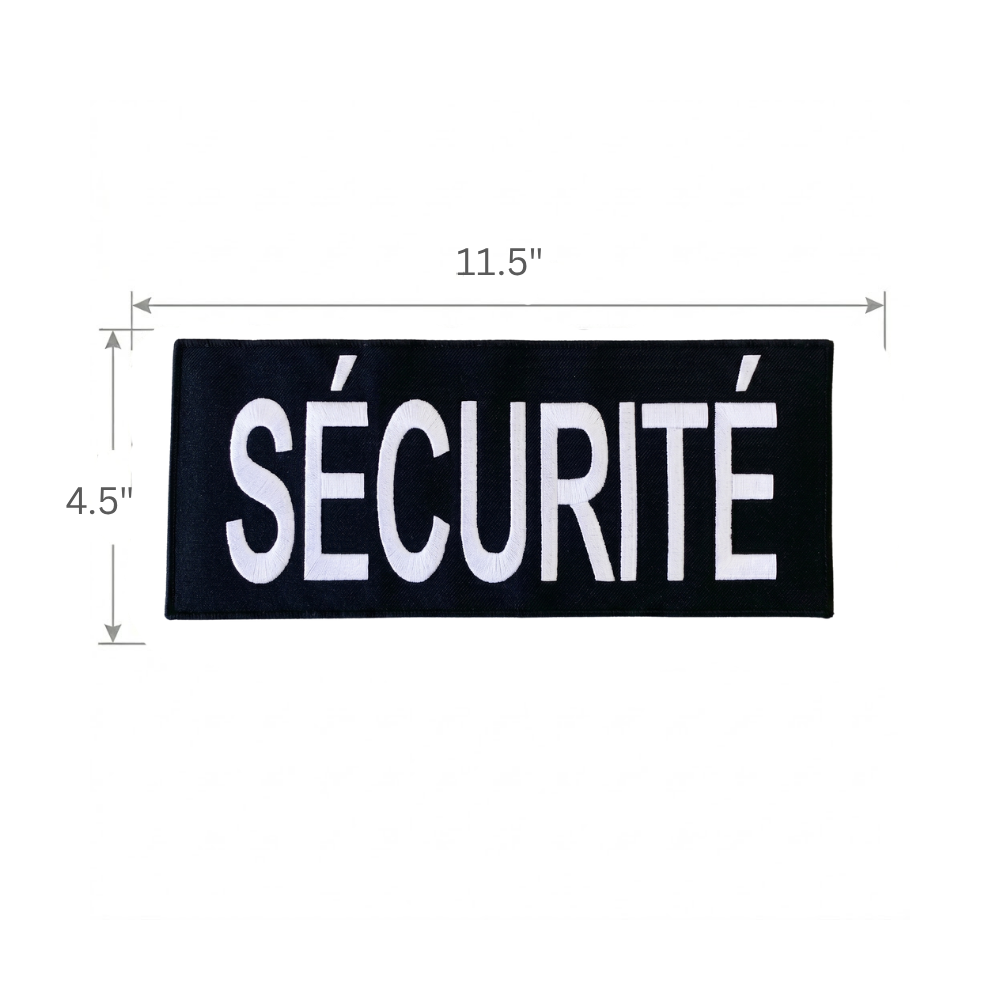 Large French Securite Patch - Embroidered w/ Velcro