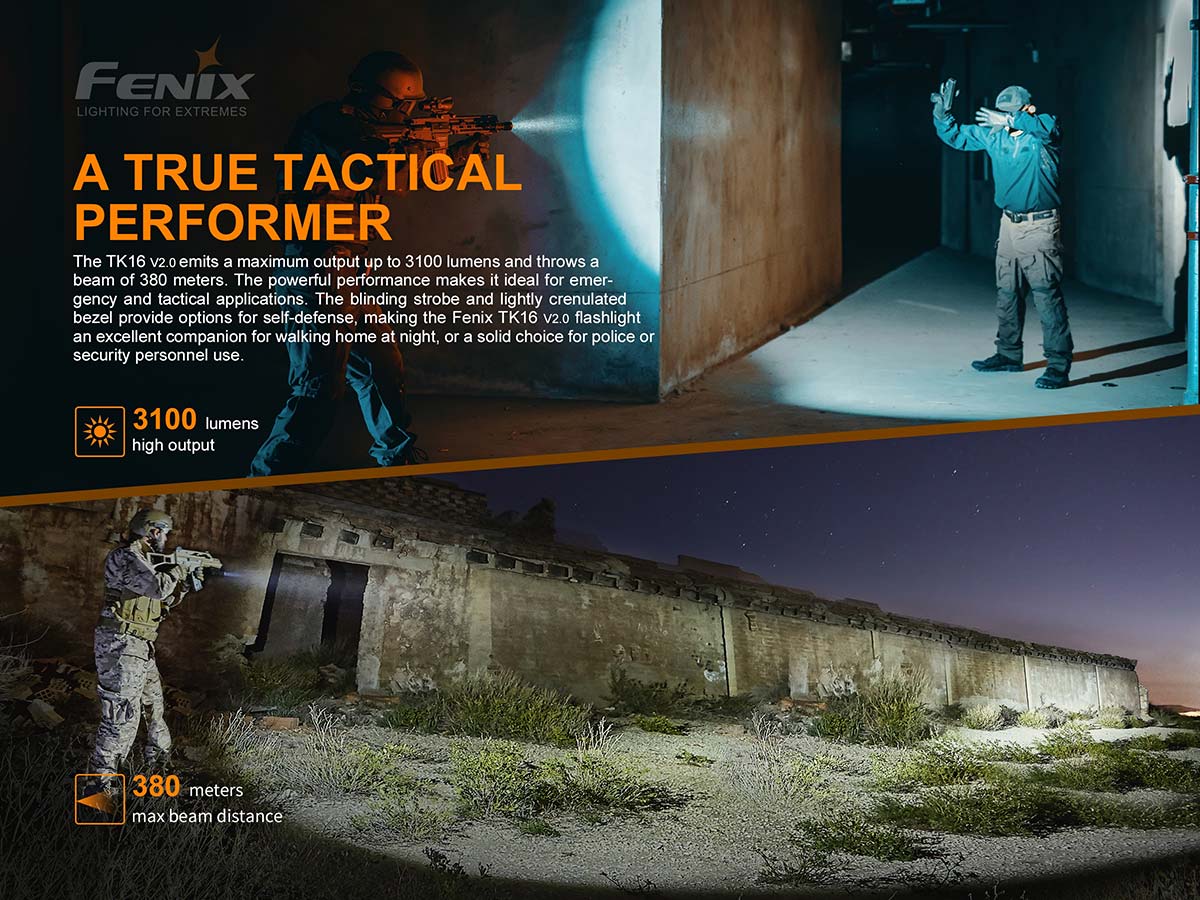 Fenix TK16 V2.0 Tactical Flashlight – 3100 Lumens