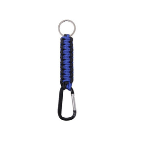 Blue Line Paracord Key Chain W/Carabiner