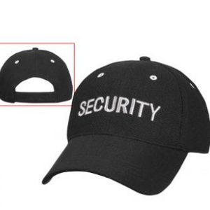 Black Low Profile Mesh Cap with Silver SECURITY